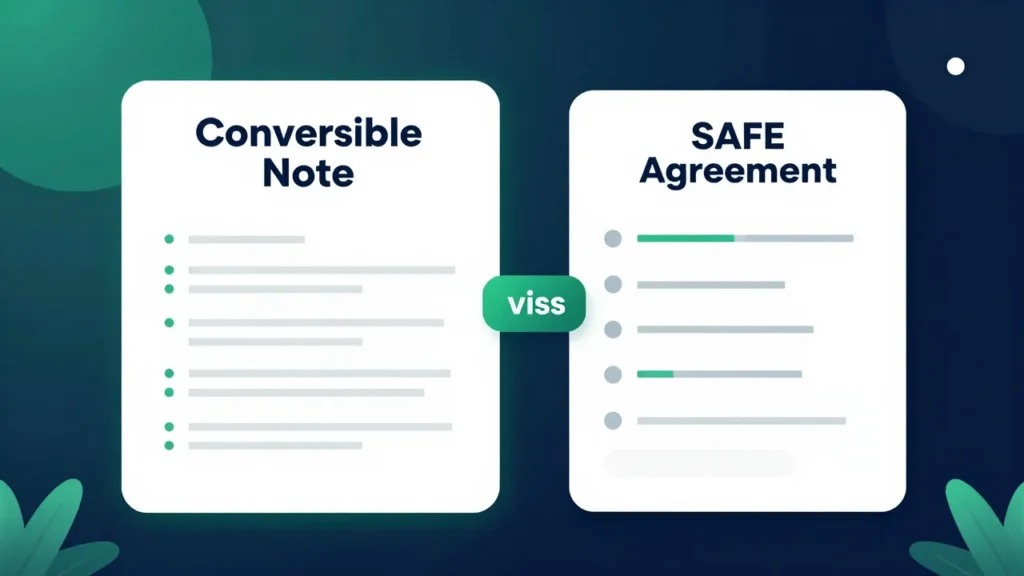 Convertible notes and SAFE agreements are the two most common instruments for raising early-stage startup capital. This guide explains how each works, what the key terms mean, and how founders should think about choosing between them.